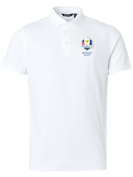 Abacus Ryder Cup 2025 Cray Drycool Polo - White i gruppen Golfklder / Golfklder Herr / Piktrjor hos Tee Two Green AB (0768-100)