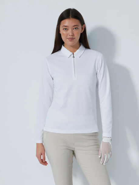 Daily Sports Peoria LS Polo Shirt - White i gruppen Golfklder / Golfklder Dam / Piktrjor hos Tee Two Green AB (1000200-100)