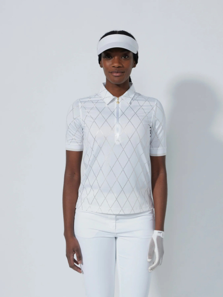 Daily Sports Chroma 1/2 S Polo Shirt - Metallic argyle i gruppen Golfklder / Golfklder Dam / Piktrjor hos Tee Two Green AB (1000450-171)