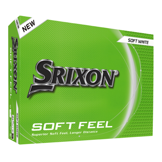 Srixon 2025 Soft Feel - White med personligt tryck i gruppen Golfbollar / Bollar med personligt tryck hos Tee Two Green AB (10352300-PT)