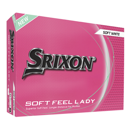 Srixon 2025 Soft Feel Lady - White med personligt tryck i gruppen Golfbollar / Bollar med personligt tryck hos Tee Two Green AB (10352307-PT)