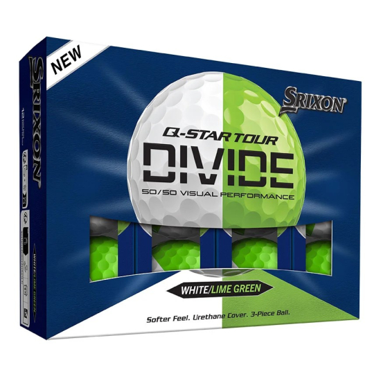 Srixon 2026 Q-Star Tour Divide - White/Lime i gruppen Golfbollar / Nya Golfbollar hos Tee Two Green AB (10369862)