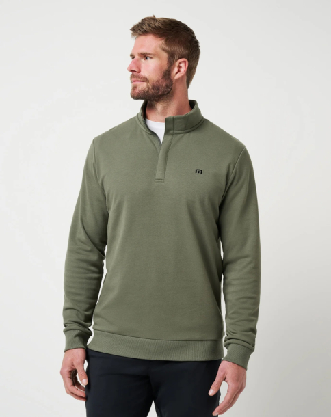 Travis Mathew Mens Cloud Quarter Zip 2.0 - Dark Olive i gruppen Golfkl�der / Golfkl�der Herr / Tr�jor hos Tee Two Green AB (1MS309-3DOL)