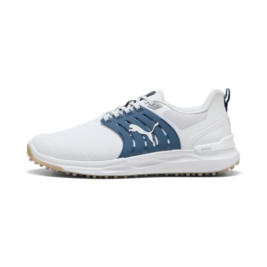 Puma Mens Elevate 2 - White/Dark Indigo/Ice Coffee i gruppen Golfskor / Golfskor Herr hos Tee Two Green AB (310243-12)