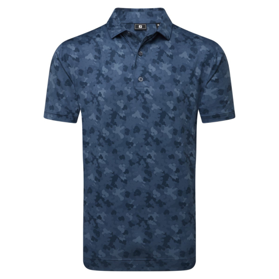 Footjoy Mens Pop Camo Lisle - Dark Denim i gruppen Golfklder / Golfklder Herr / Piktrjor hos Tee Two Green AB (34059)