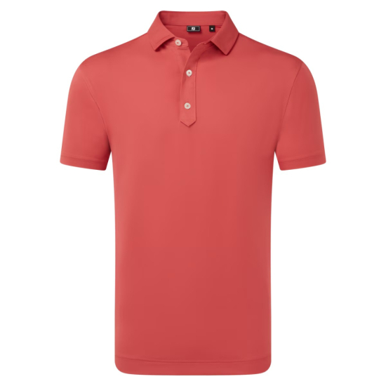 Footjoy Mens Lisle Solid Polo - Nantucket Red i gruppen Golfkl�der / Golfkl�der Herr / Pik�tr�jor hos Tee Two Green AB (39347)