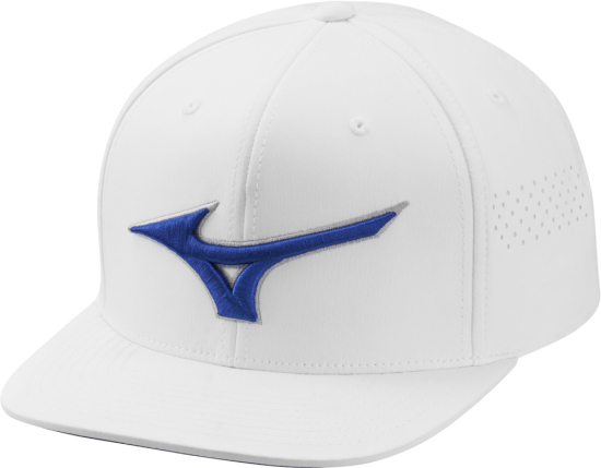Mizuno Tour Flat Snapback Cap - White/Blue i gruppen Golfkl�der / Kepsar hos Tee Two Green AB (52FF2002P-WHT)