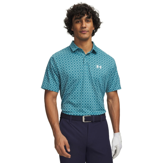 Under Armour Mens Matchplay Printed Polo - Boundless Blue i gruppen Golfkl�der / Golfkl�der Herr / Pik�tr�jor hos Tee Two Green AB (6009800-467)
