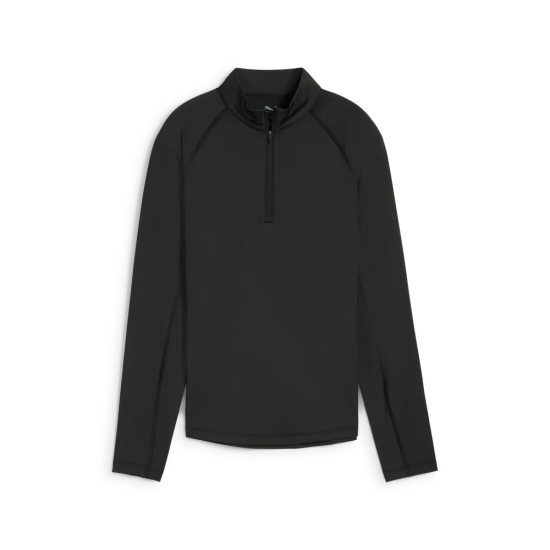 Puma Womens You-V Solid 1/4 Zip - Black i gruppen Golfkl�der / Golfkl�der Dam / Tr�jor hos Tee Two Green AB (629521-01)