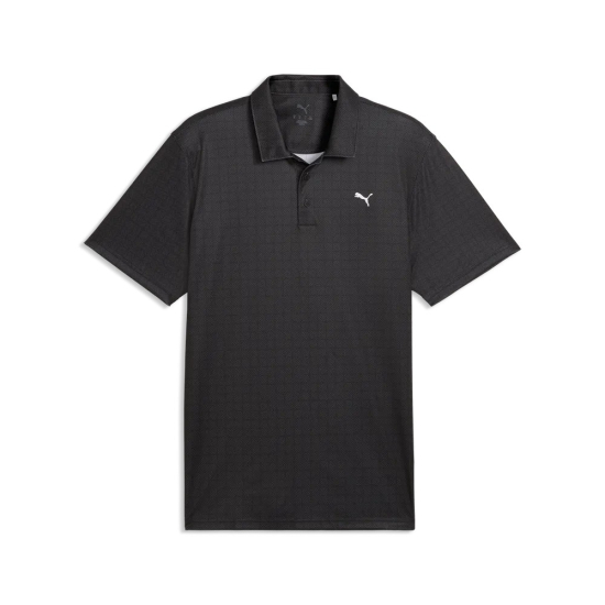 Puma Mens Pure 2.0 Geo Diamond Polo - Black/Shady Gray i gruppen Golfkl�der / Golfkl�der Herr / Pik�tr�jor hos Tee Two Green AB (635182-03)