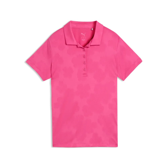 Puma Womens Floral Lace Jaquard SS Polo - Pink Opal i gruppen Golfkl�der / Golfkl�der Dam / Pik�tr�jor hos Tee Two Green AB (635432-03)
