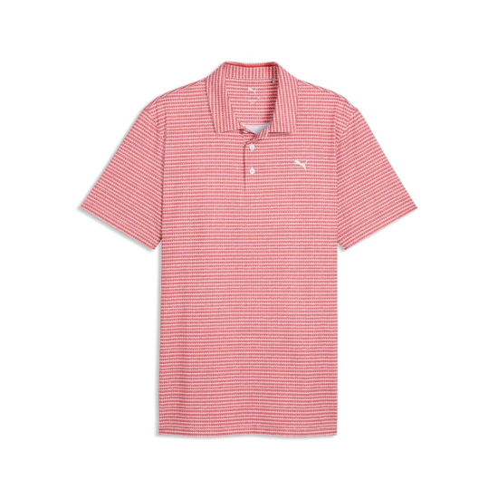 Puma Mens MATTR Stadium Polo - White Glow/Candy Apple i gruppen Golfkl�der / Golfkl�der Herr / Pik�tr�jor hos Tee Two Green AB (636472-01)