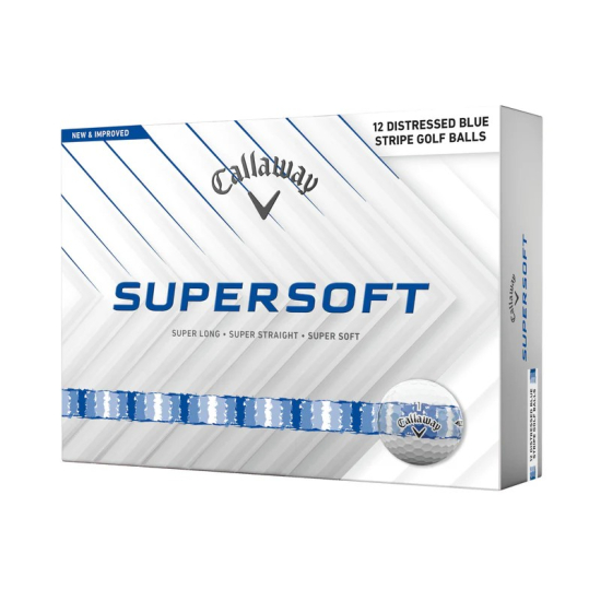Callaway Supersoft 2025 Distressed Stripe - Blue i gruppen Golfbollar / Nya Golfbollar hos Tee Two Green AB (64193621225)
