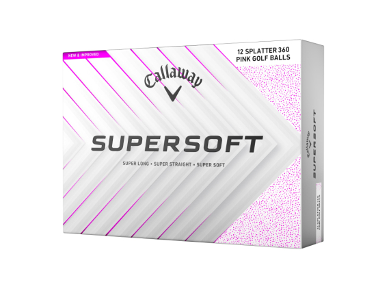 Callaway Supersoft 2025 - Pink Splatter i gruppen Golfbollar / Nya Golfbollar hos Tee Two Green AB (6419362128221)