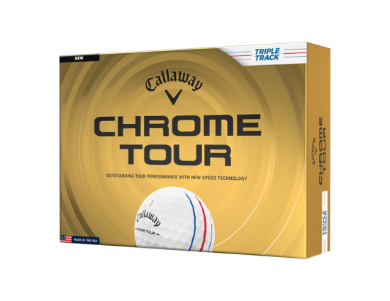 Callaway Chrome Tour 2026 Triple Track - White i gruppen Golfbollar / Nya Golfbollar hos Tee Two Green AB (64320631280)