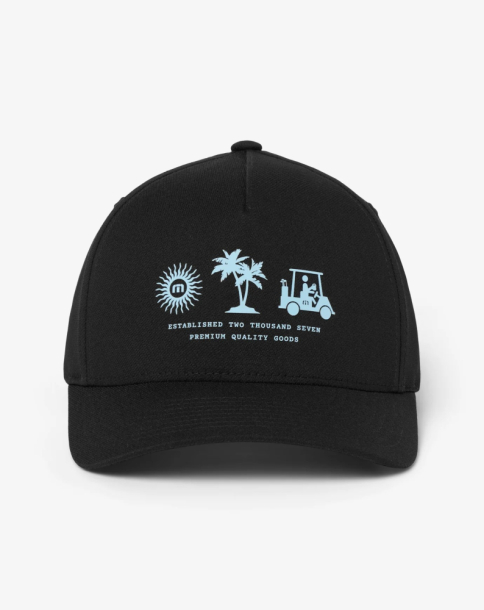 Travis Mathew Beverage Cart Snapback Hat - Black i gruppen Golfkl�der / Kepsar hos Tee Two Green AB (A46116-0BLK)