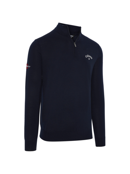 Callaway Mens Blended Merino 1/4-Zip Sweater - Navy/Blue i gruppen Golfkl�der / Golfkl�der Herr / Tr�jor hos Tee Two Green AB (CGGF80M1-410)