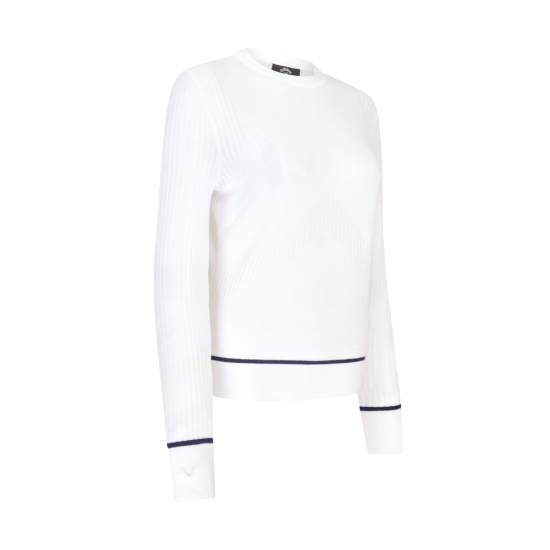 Callaway Womens Chevron Sweater - Brilliant White i gruppen Golfklder / Golfklder Dam / Trjor hos Tee Two Green AB (CGGSF180-123)