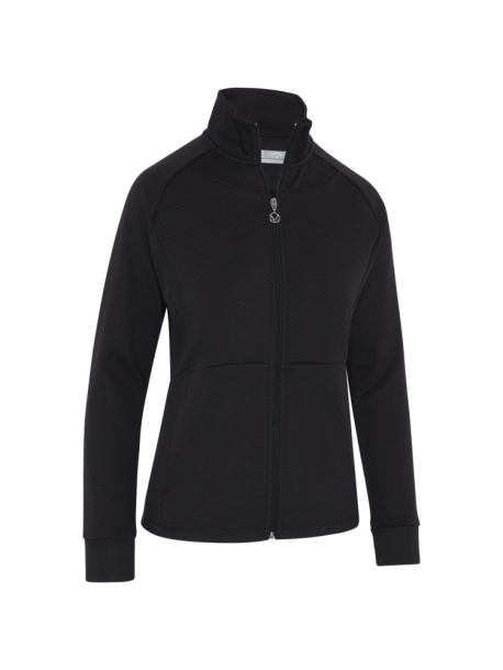 Callaway Womens Full-Zip Hexagon Heather Fleece Jacket - Caviar i gruppen Golfklder / Golfklder Dam / Jackor/Vstar hos Tee Two Green AB (CGJFE013-002)