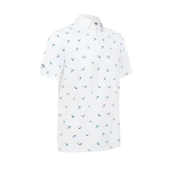 Callaway Mens All Over Birdie Polo - Bright White i gruppen Golfklder / Golfklder Herr / Piktrjor hos Tee Two Green AB (CGKSF068-100)