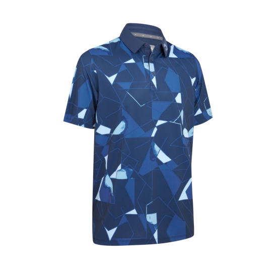 Callaway Mens Kick Flip Print Polo - Peacoat i gruppen Golfklder / Golfklder Herr / Piktrjor hos Tee Two Green AB (CGKSF088-410)