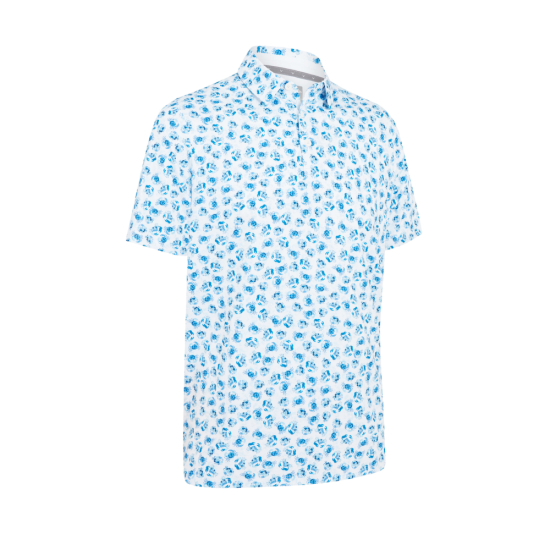 Callaway Mens Crab Novelty Polo - Bright White i gruppen Golfklder / Golfklder Herr / Piktrjor hos Tee Two Green AB (CGKSF097-100)