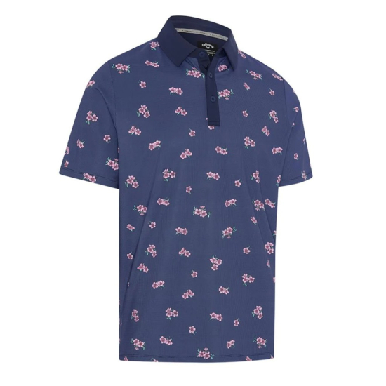 Callaway Mens Azalea Gingham Polo Shirt - Peacoat i gruppen Golfkl�der / Golfkl�der Herr / Pik�tr�jor hos Tee Two Green AB (CGKSG084-410)