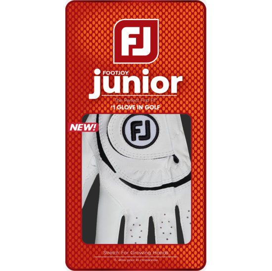 Footjoy Junior Glove 2026 - White/Black i gruppen Golfhandskar / Golfhandskar Junior hos Tee Two Green AB (FJ-JR26GLV)