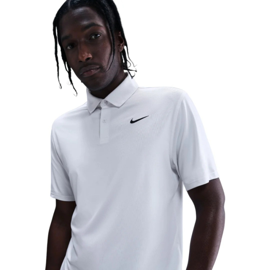 Nike Mens Dri-Fit Velocity Solid Polo Shirt - White i gruppen Golfkl�der / Golfkl�der Herr / Pik�tr�jor hos Tee Two Green AB (IB0273-100)
