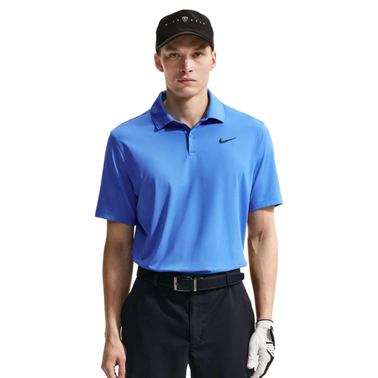 Nike Mens Dri-Fit Velocity Solid Polo Shirt - Pacific Blue i gruppen Golfkl�der / Golfkl�der Herr / Pik�tr�jor hos Tee Two Green AB (IB0273-427)