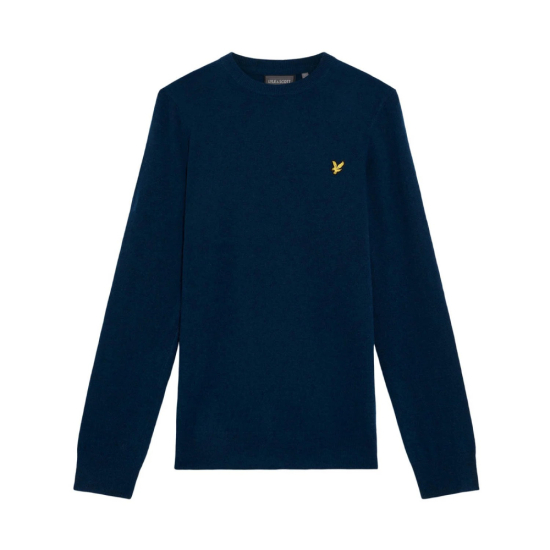 Lyle & Scott Lambswool Blend Crew Neck Jumper - Bright Navy i gruppen Golfklder / Golfklder Herr / Trjor hos Tee Two Green AB (KN2290G-X929)