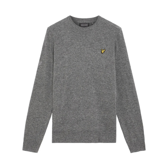 Lyle & Scott Lambswool Blend Crew Neck Jumper - Grey Sidewalk i gruppen Golfklder / Golfklder Herr / Trjor hos Tee Two Green AB (KN2290G-X930)