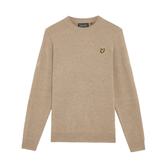 Lyle & Scott Lambswool Blend Crew Neck Jumper - Oatmeal i gruppen Golfklder / Golfklder Herr / Trjor hos Tee Two Green AB (KN2290G-X931)