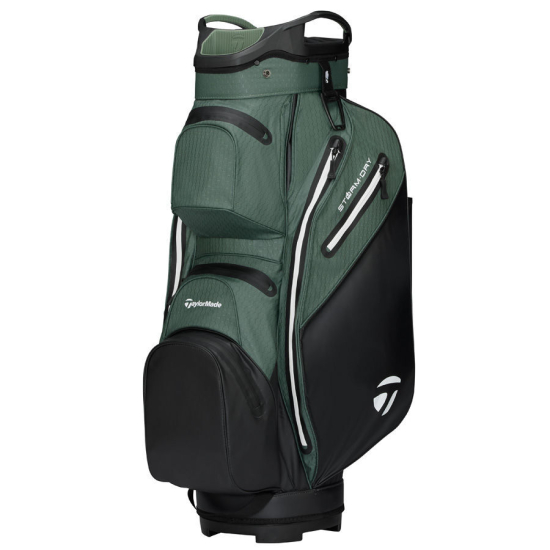 Taylormade Storm Dry Cartbag 2026 - Black/Dark Sage i gruppen Golfbagar / Vagnbagar hos Tee Two Green AB (M2395501)