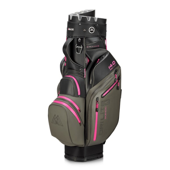 Big Max Dri Lite Silencio 3 Cartbag - Charcoal/Fuchsia i gruppen Golfbagar / Vagnbagar hos Tee Two Green AB (MX-B26.19.30.27)
