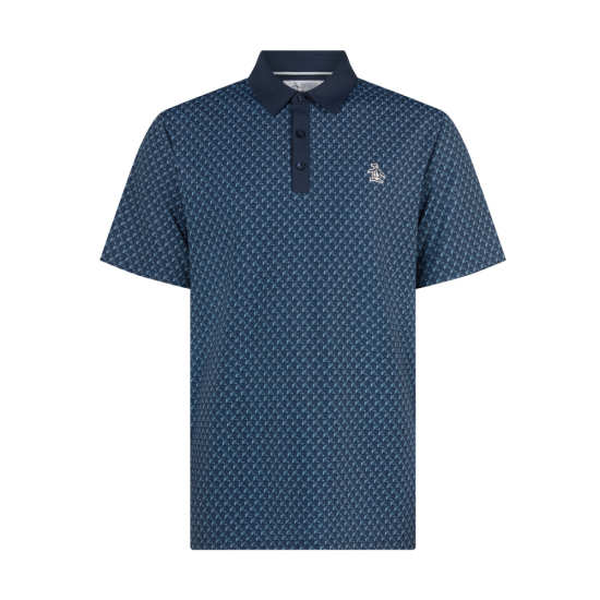 Original Penguin Mens Petes Tee Time Polo Shirt -  Black Iris i gruppen Golfklder / Golfklder Herr / Piktrjor hos Tee Two Green AB (OGKSF045-417)