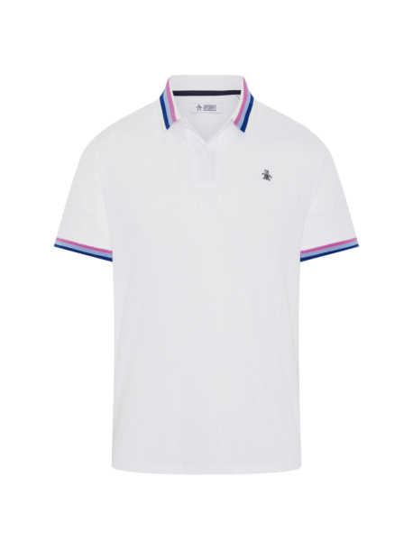 Original Penguin Mens Performance Terry Polo - Bright White i gruppen Golfkl�der / Golfkl�der Herr / Pik�tr�jor hos Tee Two Green AB (OGKSG057-118)
