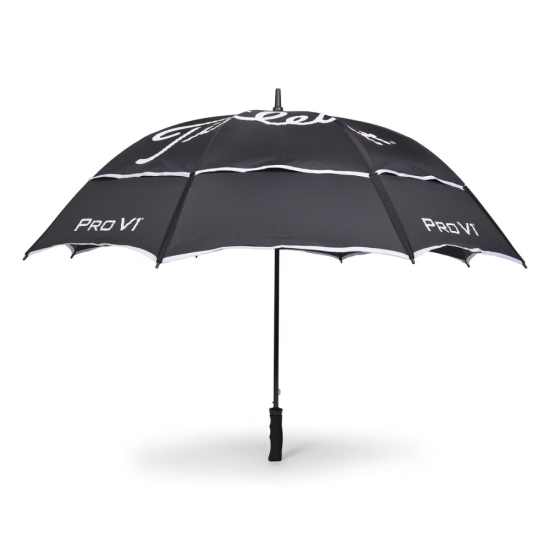 Titleist Tour Double Canopy Umbrella - Black/White i gruppen Tillbehör / Paraply hos Tee Two Green AB (TA23TDCU-01)