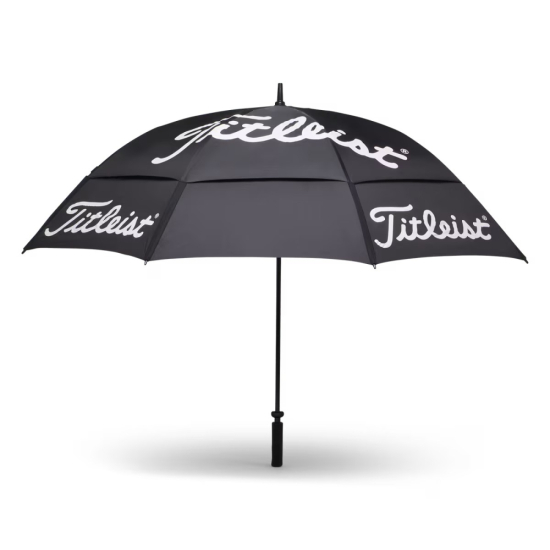 Titleist Tour Double Canopy Umbrella 2026 - Black/White i gruppen Tillbehör / Paraply hos Tee Two Green AB (TA26TDCU-01)