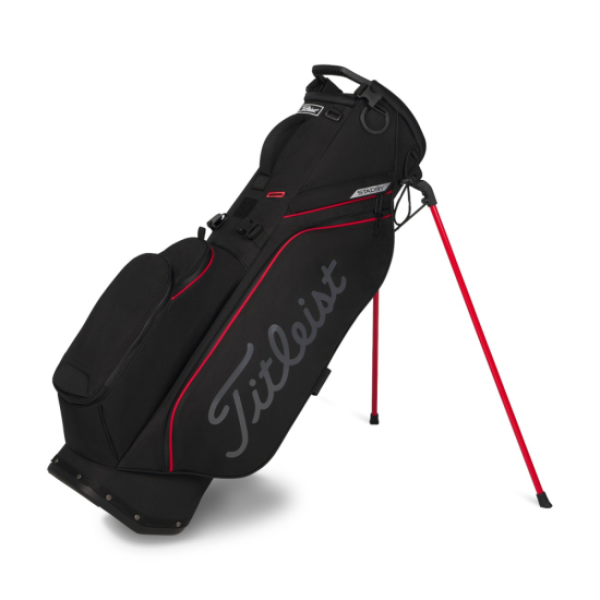 Titleist Players S4 StaDry Standbag 2026 - Black/Red/Graphite i gruppen Golfbagar / B�rbagar hos Tee Two Green AB (TB26SX2-062)