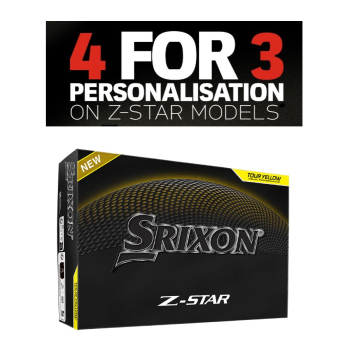 Srixon 2025 Z-Star - Tour Yellow med personligt tryck (4 dussin)