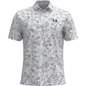 Under Armour Mens Playoff 3.0 Printed Polo - White/Midnight Navy