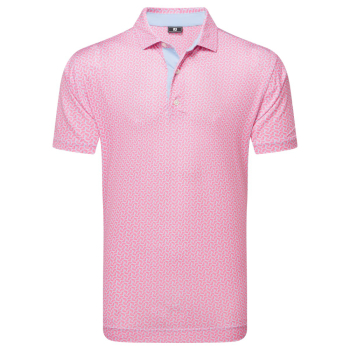 Footjoy Mens Citrus Print Lisle - Pink Lemonade/Skyway
