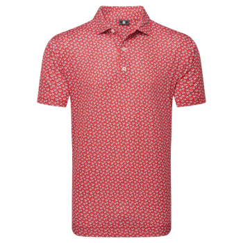 Footjoy Mens Floral Sketch Print Lisle - White/Hibiscus