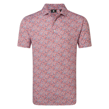 Footjoy Mens Meadow Print Lisle - Nuntucket Red/Chambray/Coastal Blue