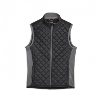 Puma Mens Frost Quilted Vest - Black/Slate Grey
