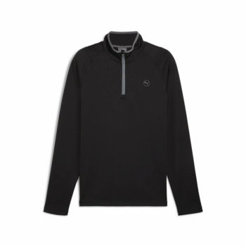 Puma Mens Waffle Fleece 1/4 Zip - Black