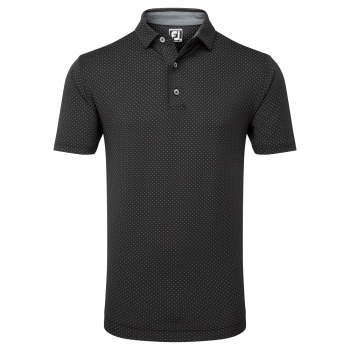 Footjoy Mens Stretch Lisle Dot Print - Black/Charcoal