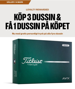 Titleist 2026 AVX - White med personligt tryck (4 dussin)