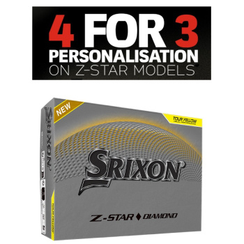 Srixon 2025 Z-Star Diamond - Tour Yellow med personligt tryck (4 dussin)